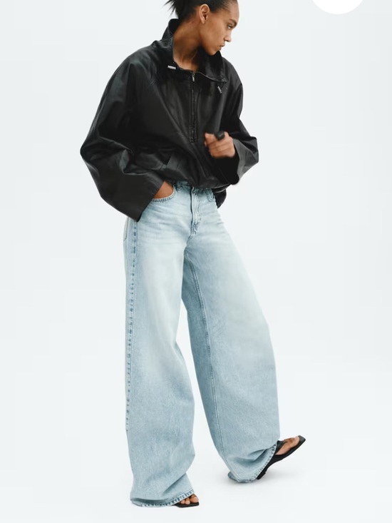 H&M Denim - &Denim H&M Wide Ultra High Waist Jeans cotton lyocell light wash S 14